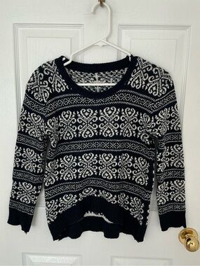 Navy Sweater Fair Isle Inspired Pattern